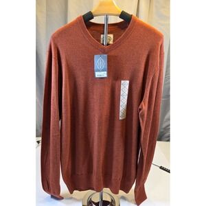 St John's Bay Super Soft V-Neck Sweater Rust Heather Men's Size M NWT‎